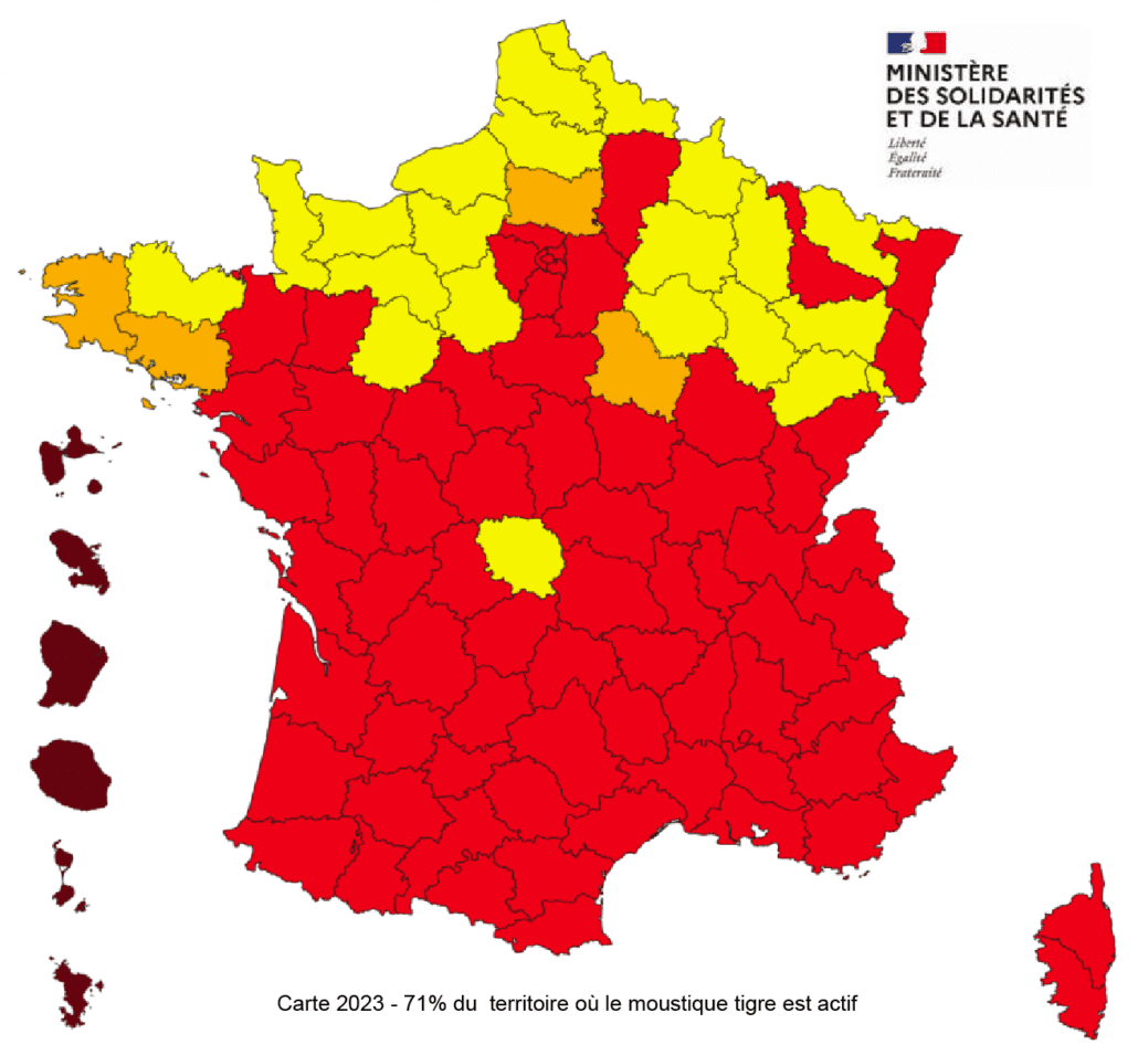 carte de la proliferation des moustiques en france